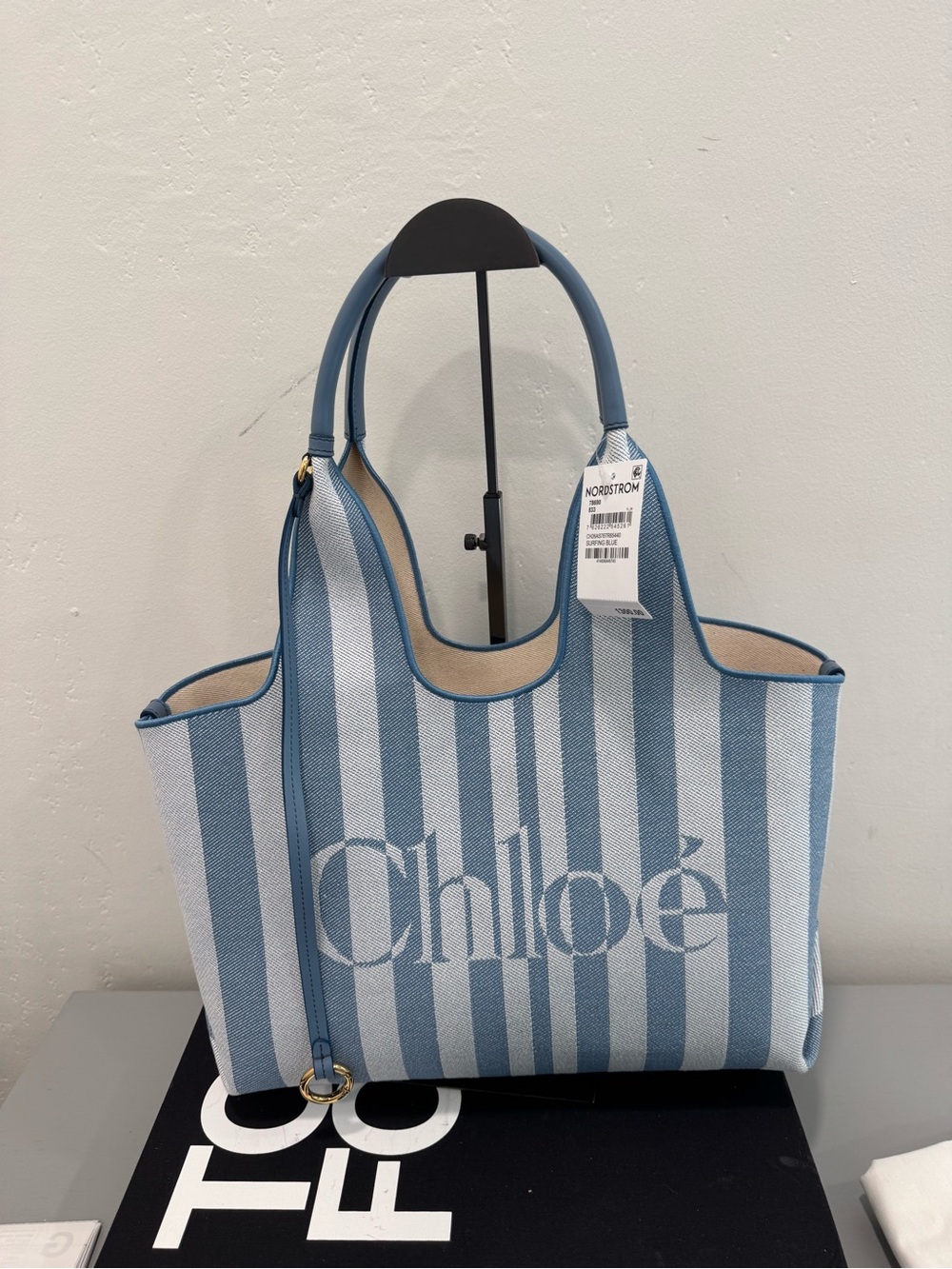 Chloé stripy east west jacquard Stripe Canvas Tote